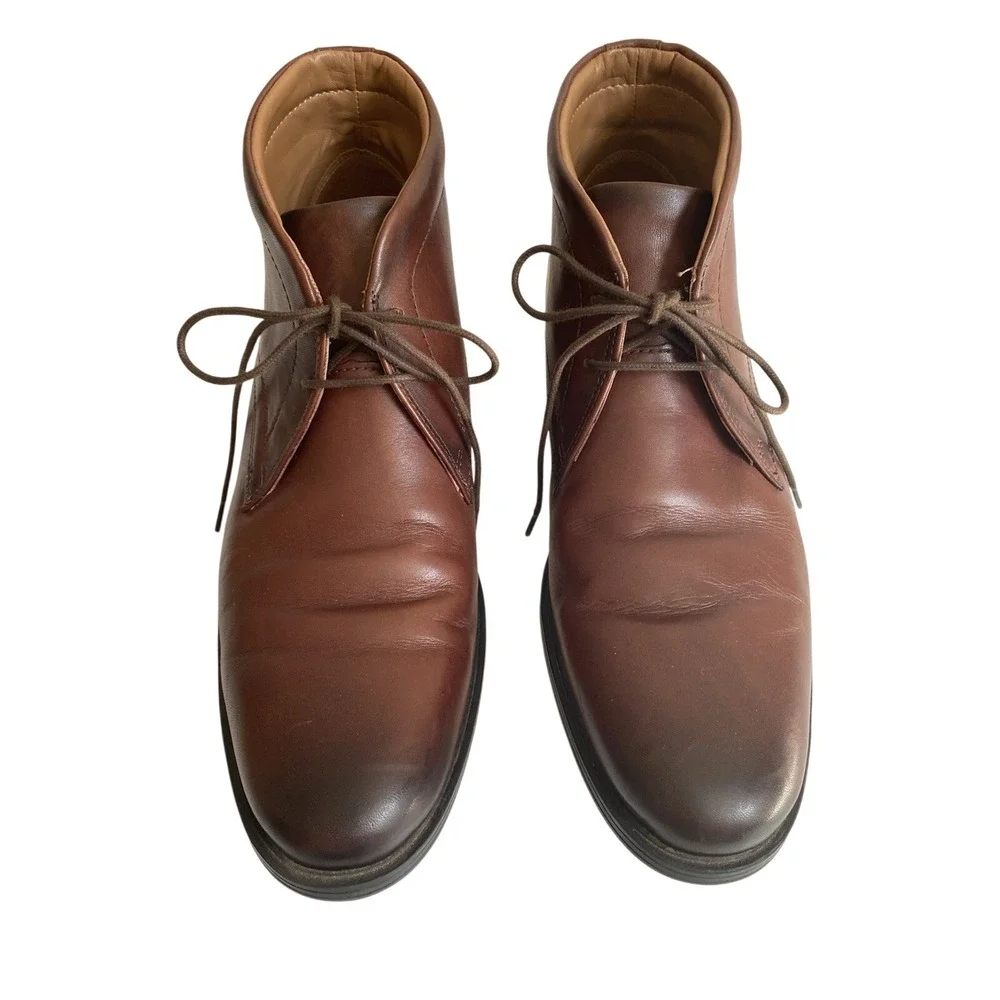 Clarks Collection Comfort Men 12 M Brown Whiddon Mid Chukka Leather Lace Up Boot
